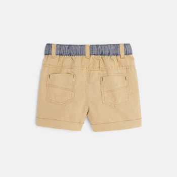 Short en lin et coton beige bébé garçon