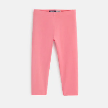 Legging court en jersey rose fille