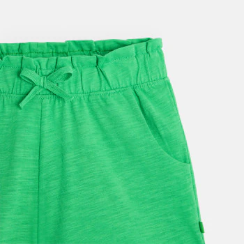 Short en jersey uni vert fille