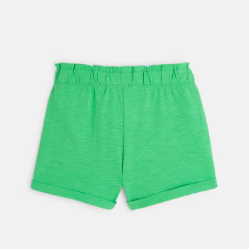 Short en jersey uni vert fille