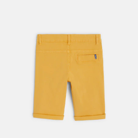 Bermuda slim en toile unie jaune garçon