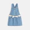 Robe salopette en jean bleue bébé fille