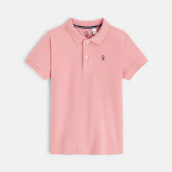 Polo en coton piqué rose garçon