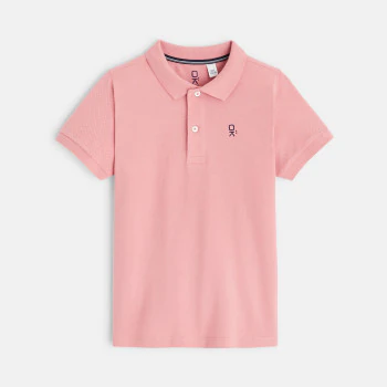 Polo en coton piqué rose garçon