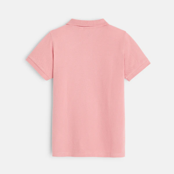 Polo en coton piqué rose garçon