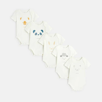 Body col US frimousses (lot de 5) blanc naissance