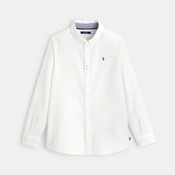 Chemise Oxford à col américain blanche garçon