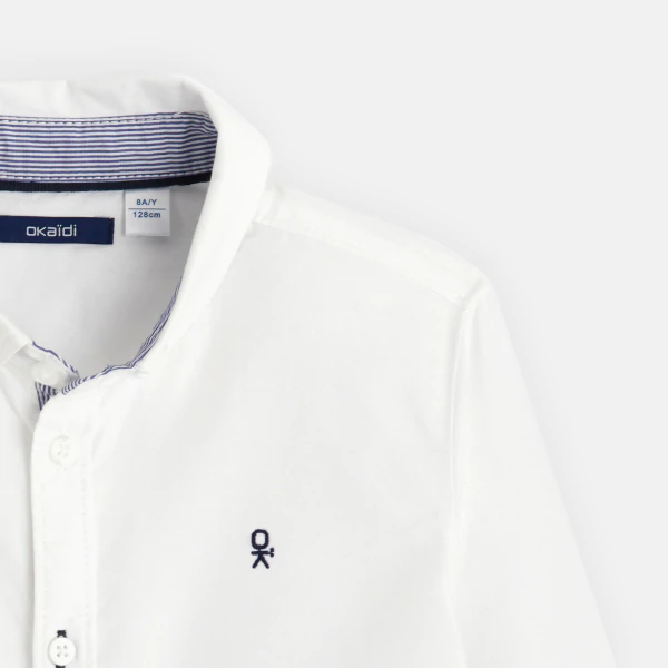 Chemise Oxford à col américain blanche garçon