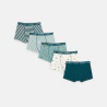 Boxers en jersey (lot de 5) vert garçon