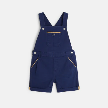 Ensemble salopette courte et polo bleue bébé garçon