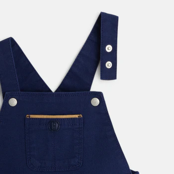 Ensemble salopette courte et polo bleue bébé garçon