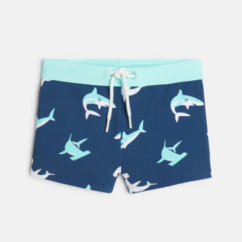 Boxer de bain imprimé bleu garçon