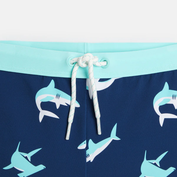 Boxer de bain imprimé bleu garçon