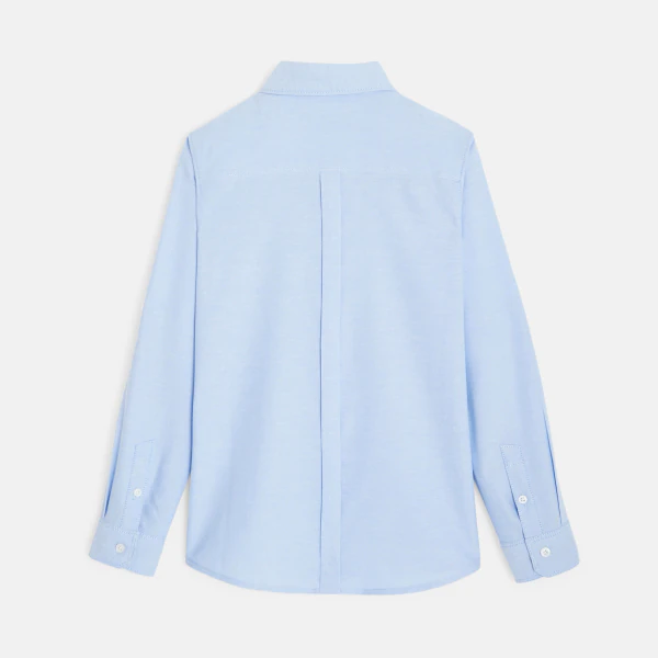 Chemise Oxford à col américain turquoise garçon