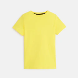 T-shirt basique manches courtes jaune garçon