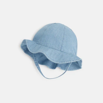 Chapeau de soleil en jean bleu bébé fille