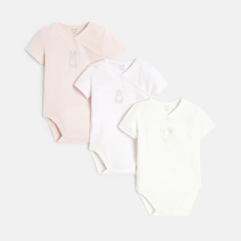 Body croisé (lot de 3) rose naissance