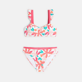 Maillot de bain 2 pièces rose fille