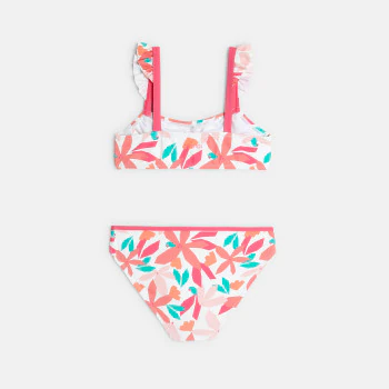 Maillot de bain 2 pièces rose fille