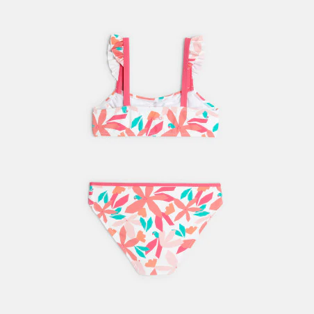 Maillot de bain 2 pièces rose fille