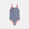 Maillot de bain rayé 1 pièce bleu fille