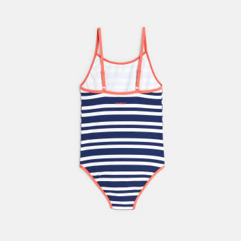 Maillot de bain rayé 1 pièce bleu fille