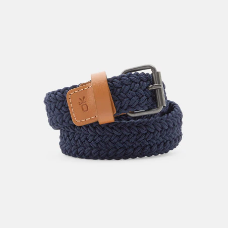 Ceinture tressée élastiquée bleu garçon