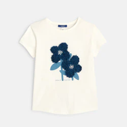 T-shirt à motif en relief bleu fille