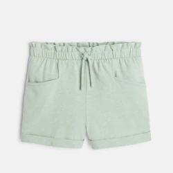 Short en jersey uni vert fille