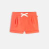 Short à plis en molleton orange bébé fille