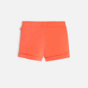 Short à plis en molleton orange bébé fille