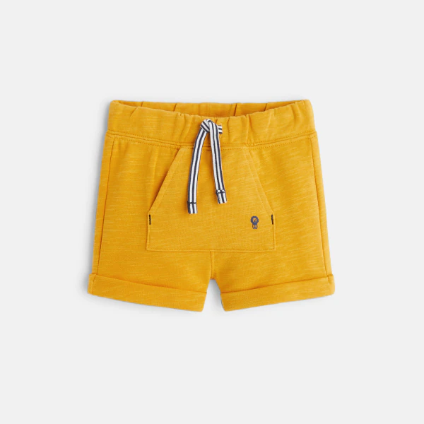 Short en molleton jaune bébé garçon