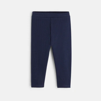 Legging uni bleu bébé fille