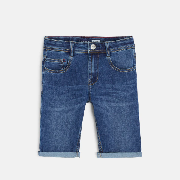 Bermuda skinny en jean hyper stretch bleu garçon