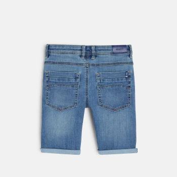 Bermuda slim en jean hyper-stretch bleu garçon