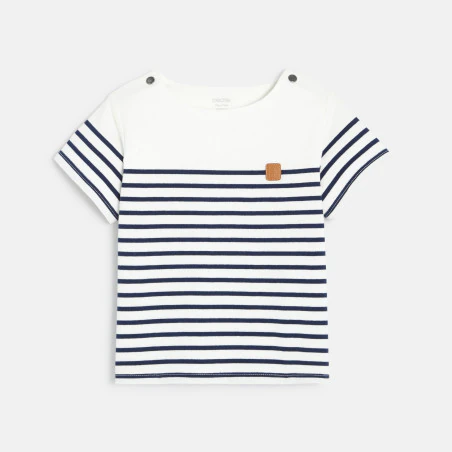 T-shirt marinière bleu bébé garçon