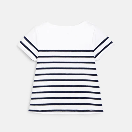 T-shirt marinière rayé bleu bébé fille