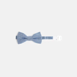 Nœud papillon effet chambray bleu garçon