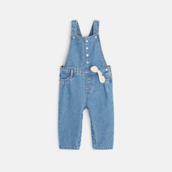 Salopette longue boyfriend denim bleue bébé fille