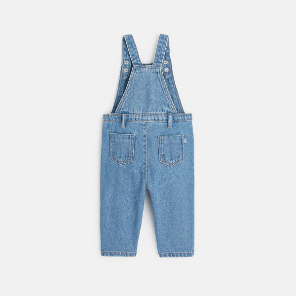 Salopette longue boyfriend denim bleue bébé fille