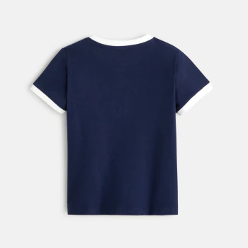 T-shirt col tunisien maille piquée bleu bébé garçon