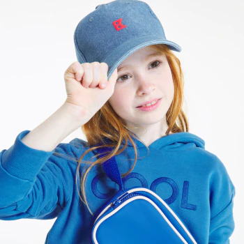 Casquette enfant en toile chambray bleue garçon