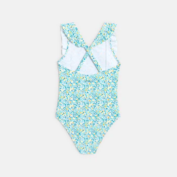 Maillot de bain 1 pièce imprimé vert fille