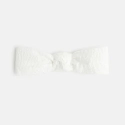 Headband seersucker uni blanc bébé fille