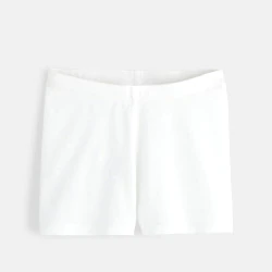 Shorty uni en jersey blanc fille