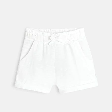 Short en jersey uni blanc fille