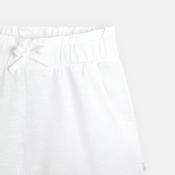 Short en jersey uni blanc fille