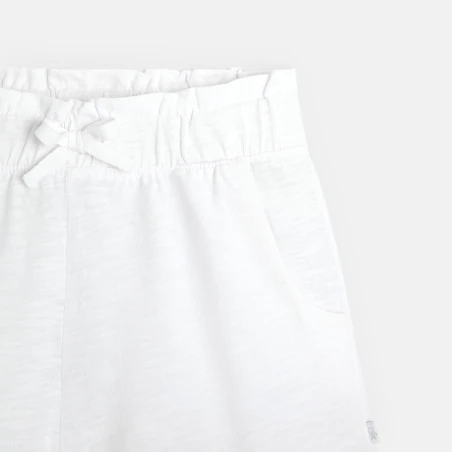 Short en jersey uni blanc fille