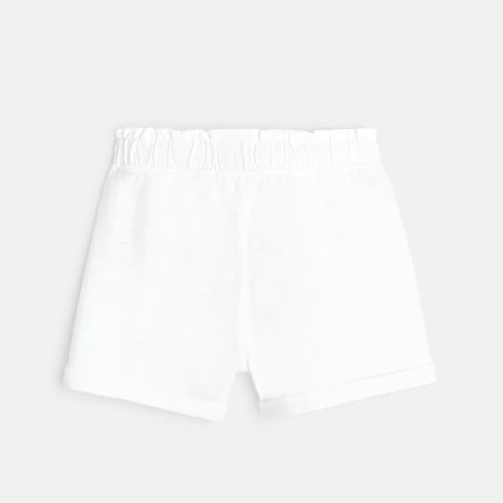 Short en jersey uni blanc fille