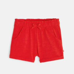 Short en jersey uni rouge...